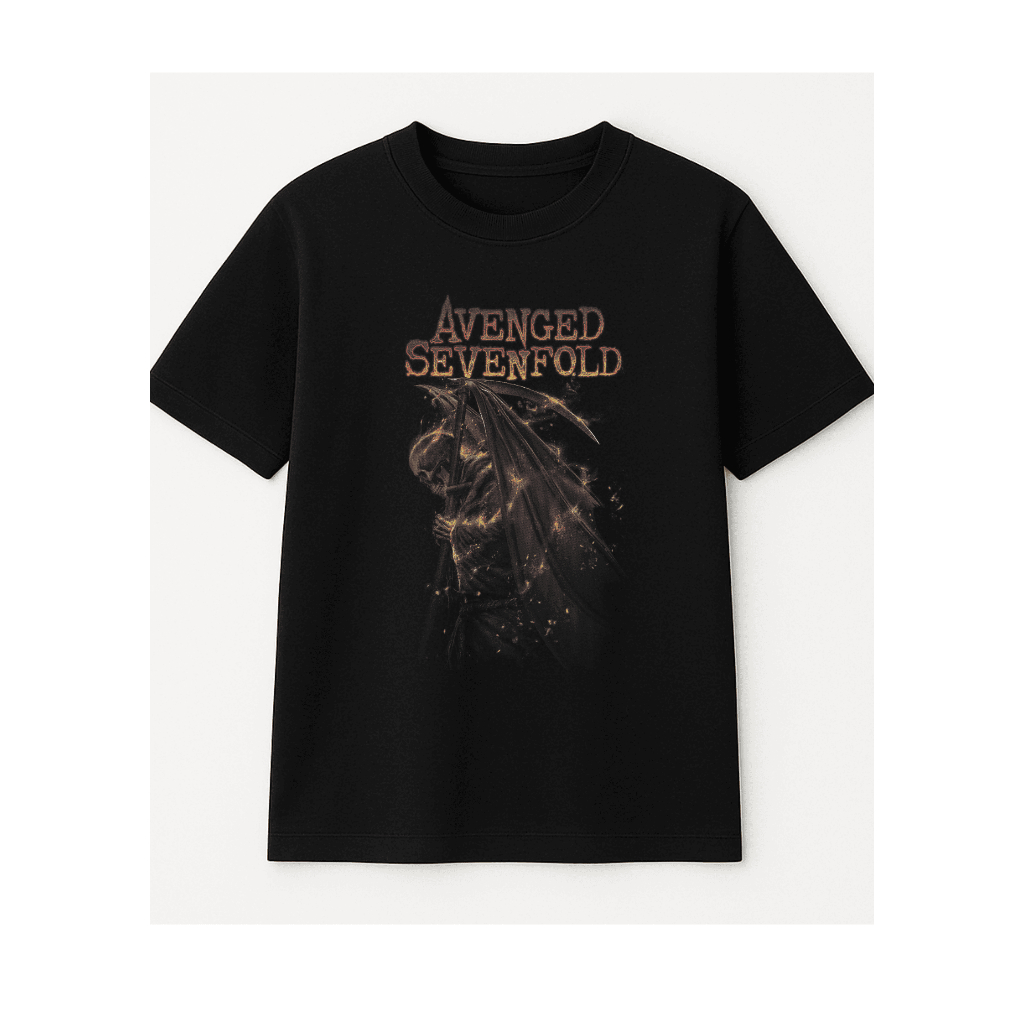 Camiseta Rock Vintage 100% Algodão – Modelo "Avenge Esqueleto Asas" | Edição Exclusiva Streetwear Unissex Casual