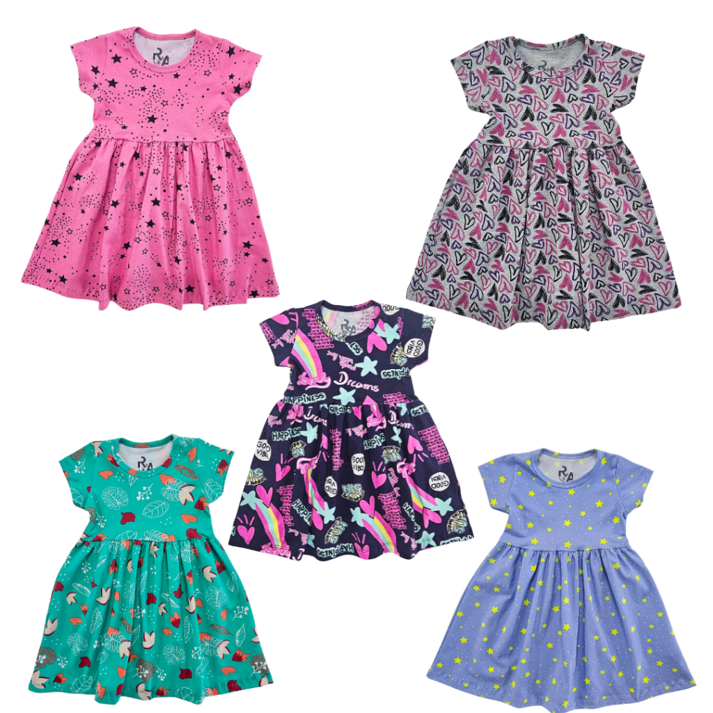 Kit 3 Vestidos Feminino Infantil Menina Moda Infantil Cores Sortidas Roupa De Crianças Meninas