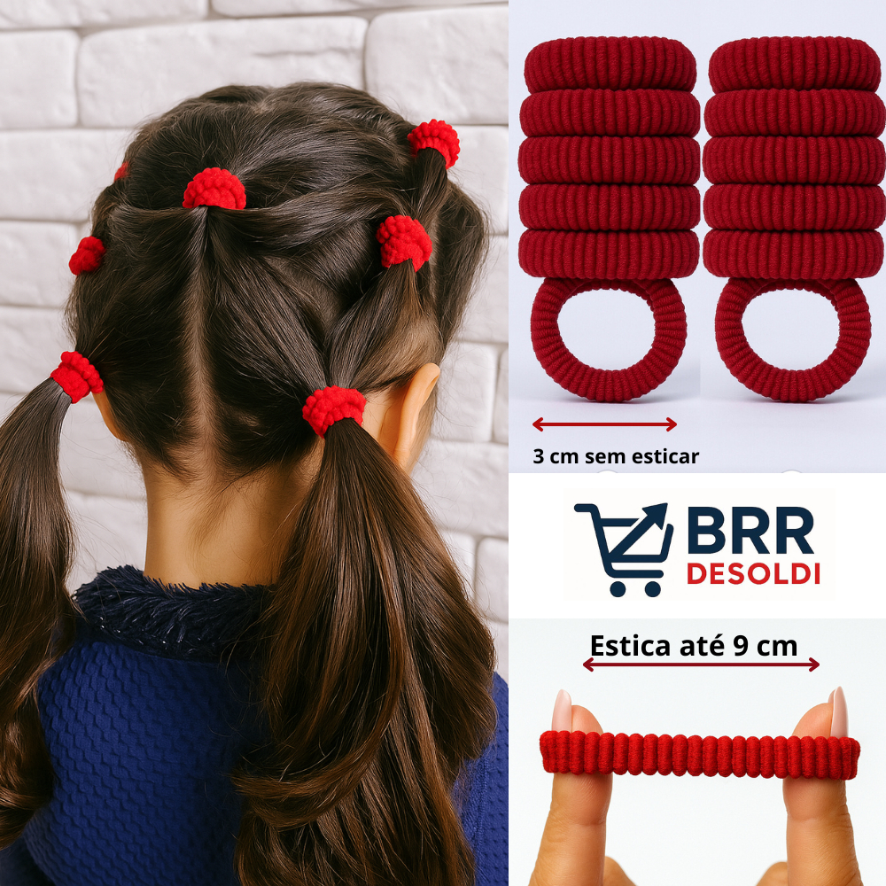 180 Xuxinhas na cor Vermelho | Rabico Delta | Xuxinha de Cabelo | Elastico |