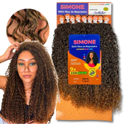 Cabelo Tela Cacheado Fibra Bio Proteína Simone Ser Mulher 70 cm