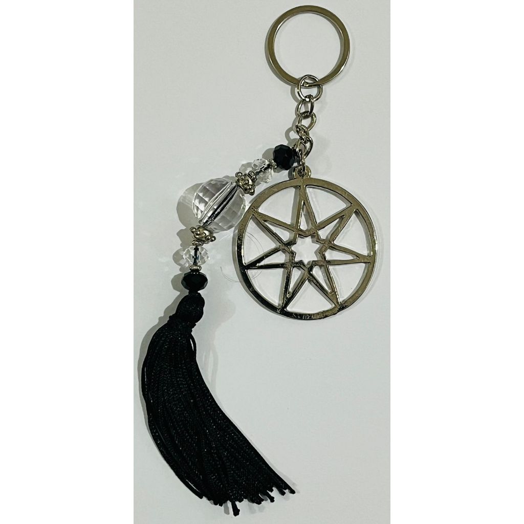 Chaveiro Septagrama 7 Pontas – Amuleto Místico de Proteção, Wicca, Magia e Espiritualidade