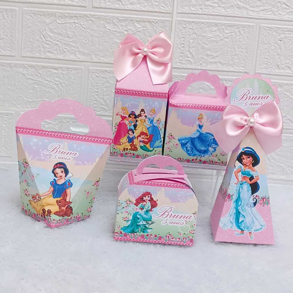 Kit FESTA Personalizados  Princesas Lembrancinhas Caixinhas para Festas PEGUE E MONTE