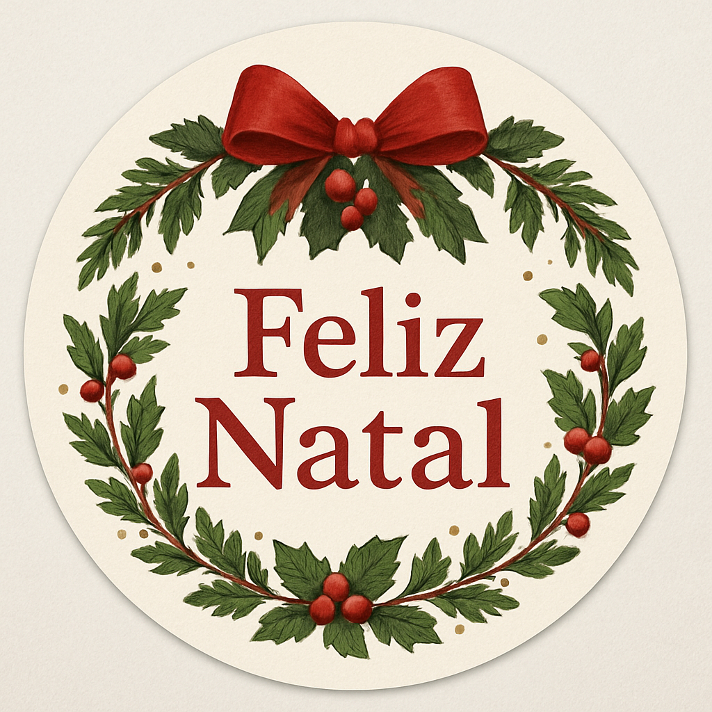Adesivos Natal 5cm | Feliz Natal | Lembrancinha Natal 2025 | Mimo e Decoração de Natal