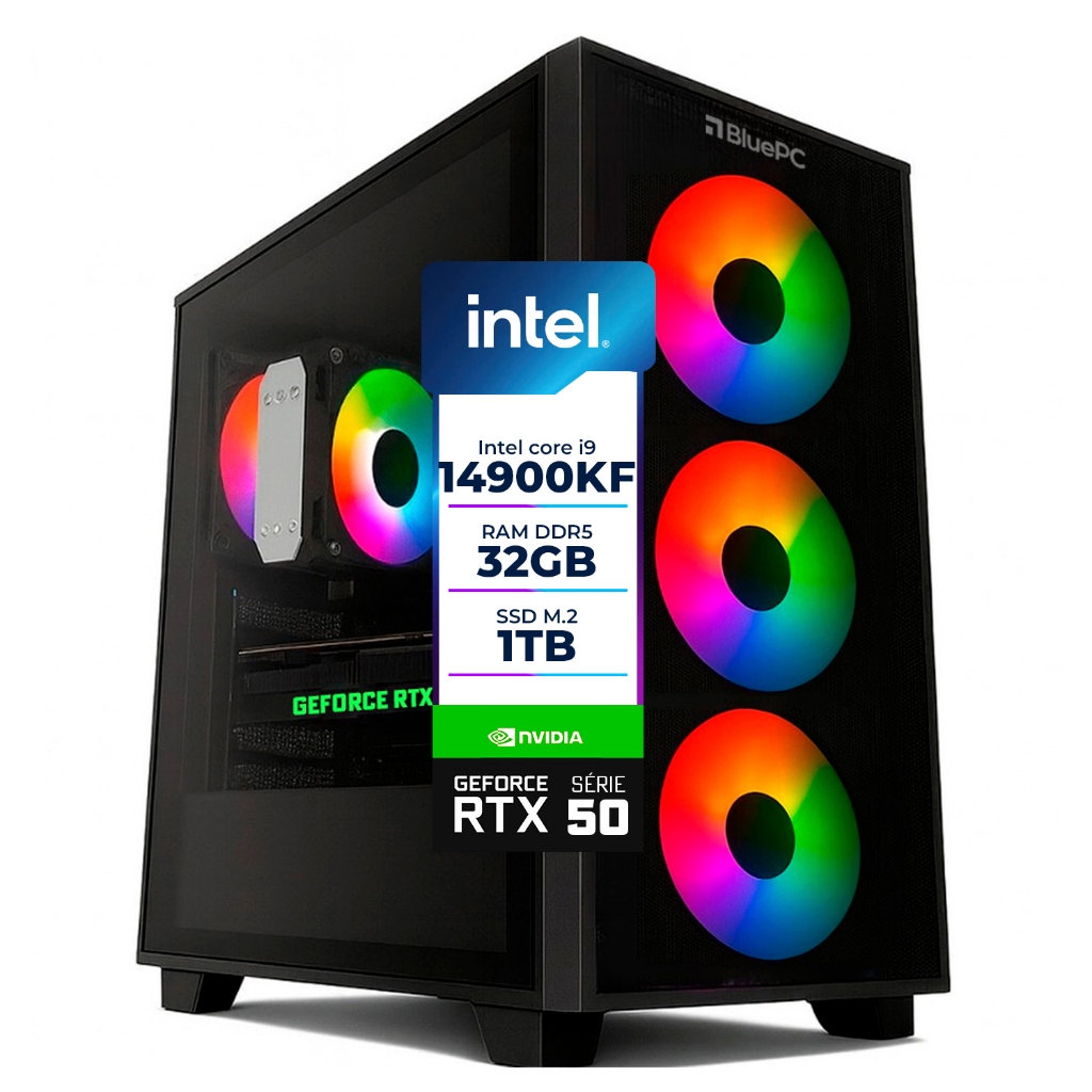 PC Gamer AURA BluePC Intel i9 14900KF, B760, RTX 5070 Ti 16GB, 32GB DDR5, SSD 1TB, 850W -PGBP-AUR170