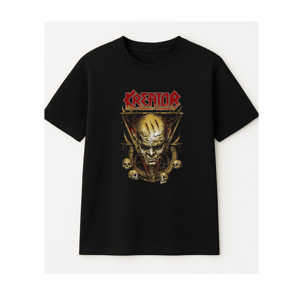 Camiseta Rock Vintage 100% Algodão – Modelo "Orc Kreator" | Edição Exclusiva Streetwear Unissex Casual