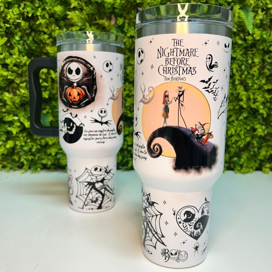 Copo Térmico Garrafa Personalizado Com NOME 1200ML O Estranho Mundo de Jack em Oferta na Shopee