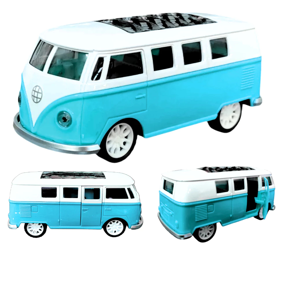 Carrinho Miniatura Ferro Kombi Metal Hot Carrinhos Clássico Fricção Abre Portas Antigos Teto Solar Brinquedos Carros