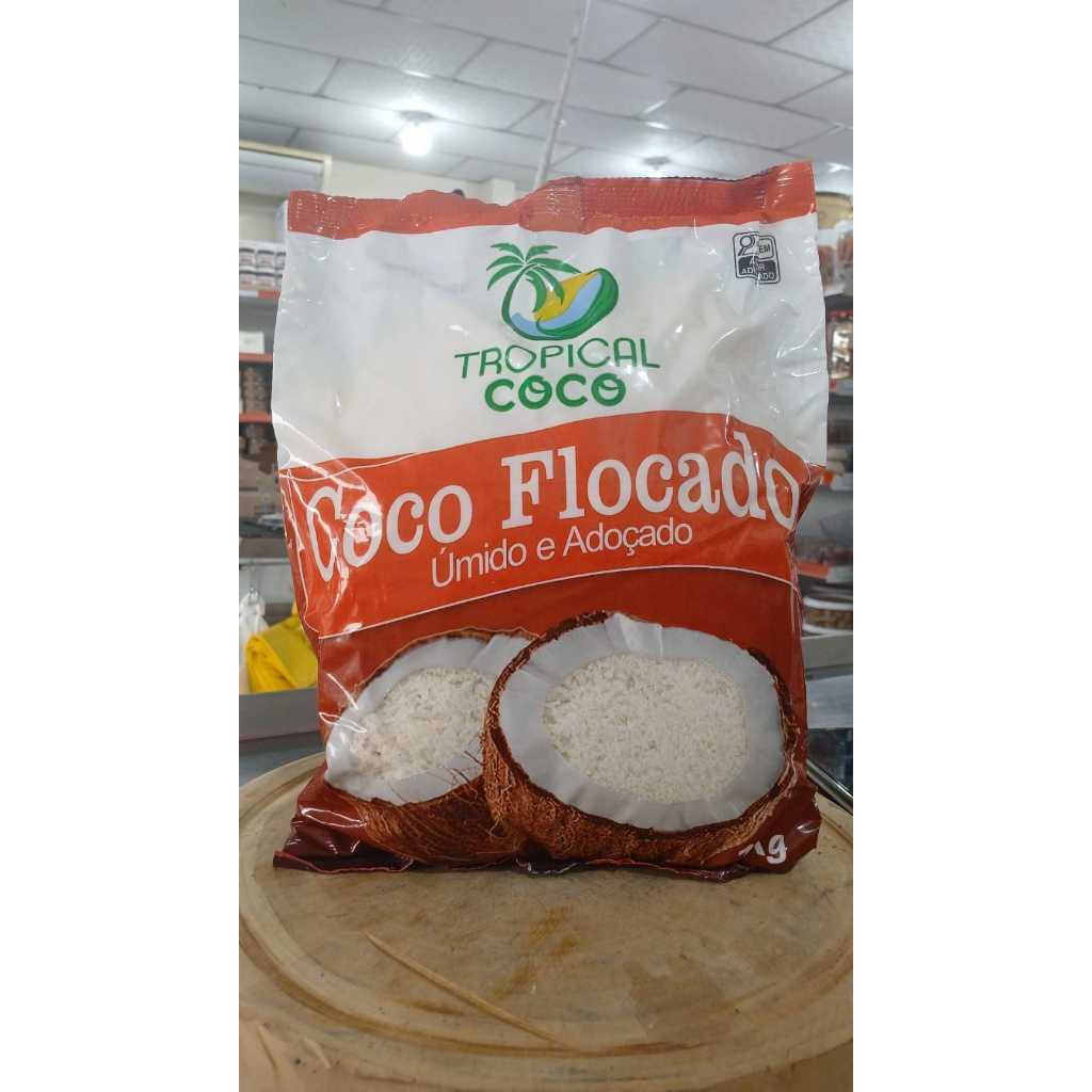 Coco Flocado Tropical Úmido e Adoçado 1kg em Oferta na Shopee