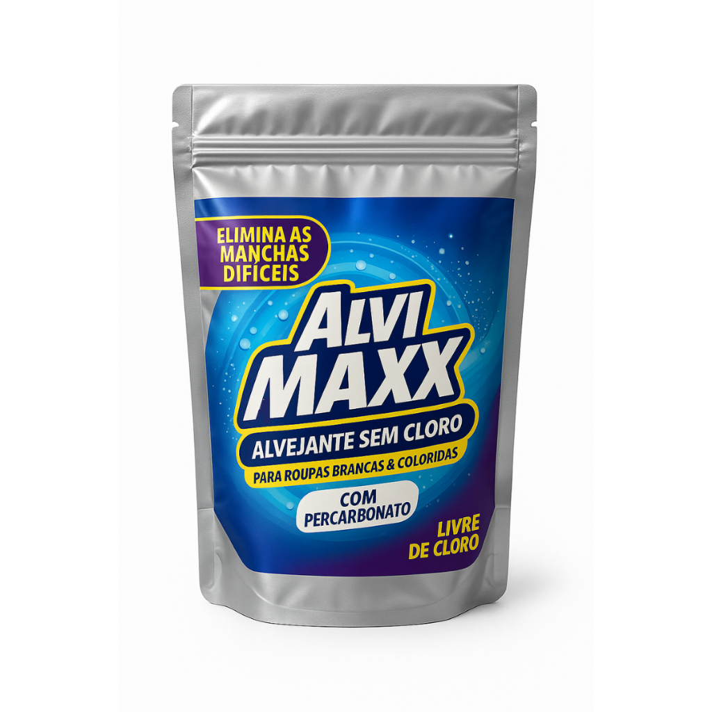 Alvejante com Percabonato Sem Cloro em Pó Alvimaxx | Remove Manchas Difíceis | Para Roupas Brancas e Coloridas