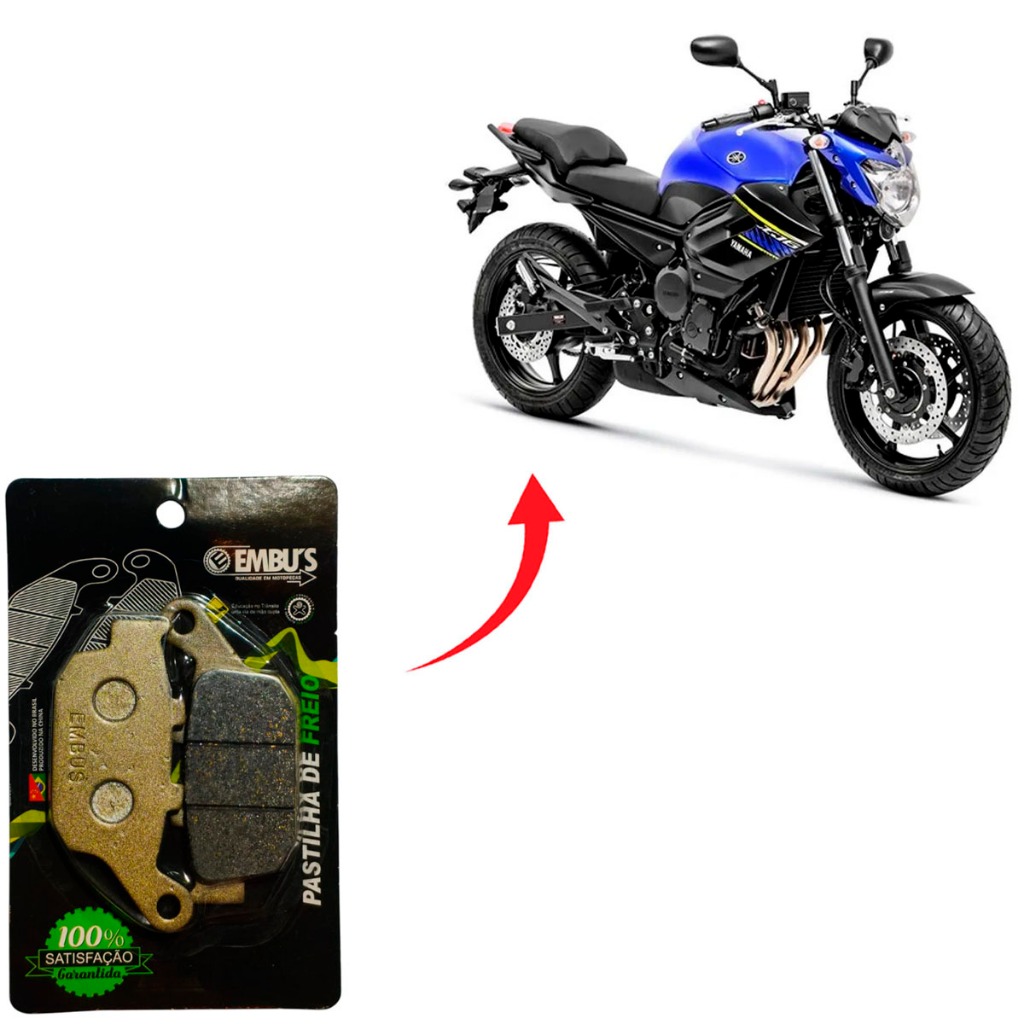 Kit Pastilha Traseira Yamaha XJ6 XJ6N XJ6F 2009 2010 2011 2012 2013 2014 2015 2016 2017 2018 2019