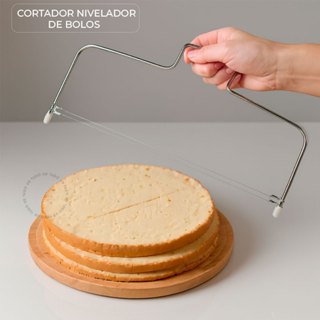 Cortador Nivelador Fatiador Bolos Fio Duplo Ajustável Inox Confeitaria em Oferta na Shopee