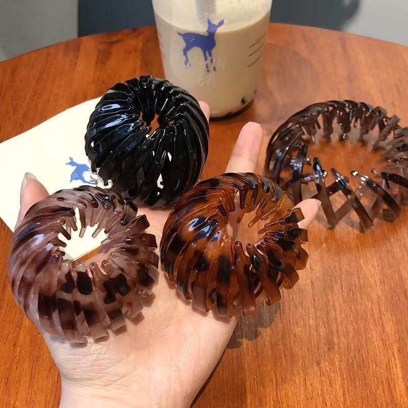 Kit 1/2/3 Moda Feminina Clipe De Cabelo Rabo De Cavalo Fivela Grampo De Garra Ninho De Pássaro em Oferta na Shopee