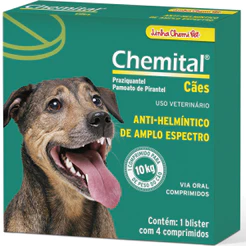 Chemital Chemitec Vermífugo para Cães - 4 Comprimidos