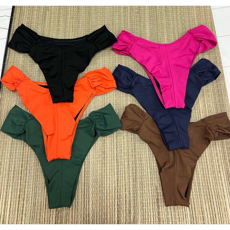 calcinha de biquíni borboleta drapeada fio duplo alta qualidade em Oferta na Shopee