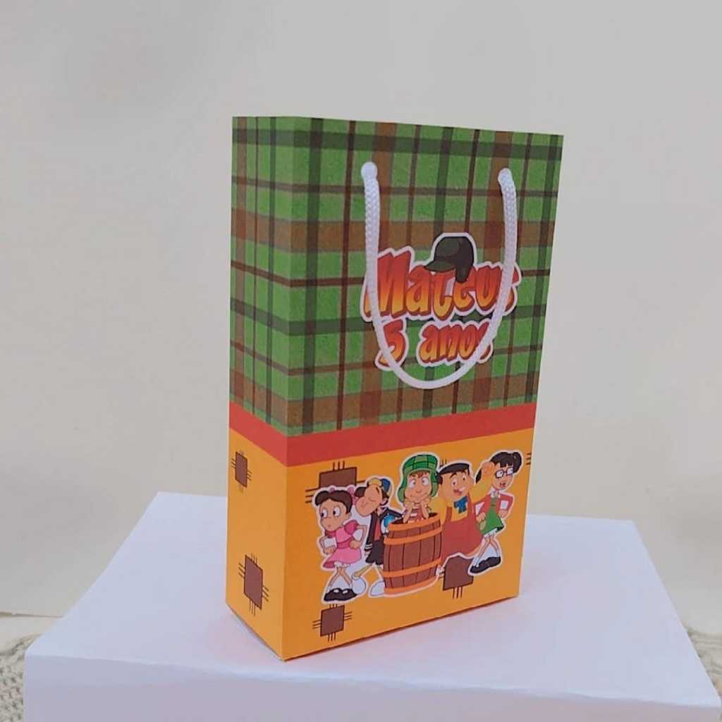 Kit Sacolinha Surpresa Festa Infantil Personalizado CHAVES Lembrancinhas Aniversário PEGUE E MONTE