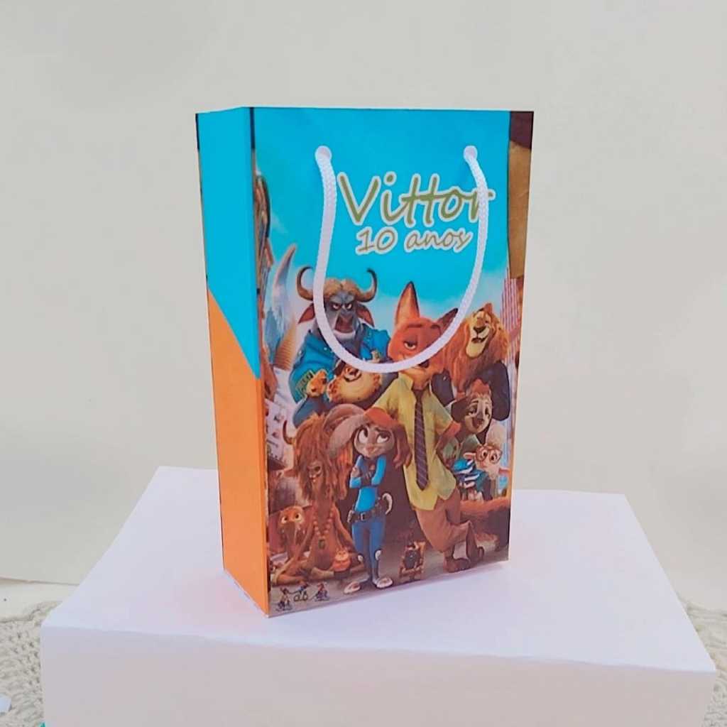 Kit Sacolinha Surpresa Festa Infantil Personalizado ZOOTOPIA Lembrancinhas Aniversário PEGUE E MONTE
