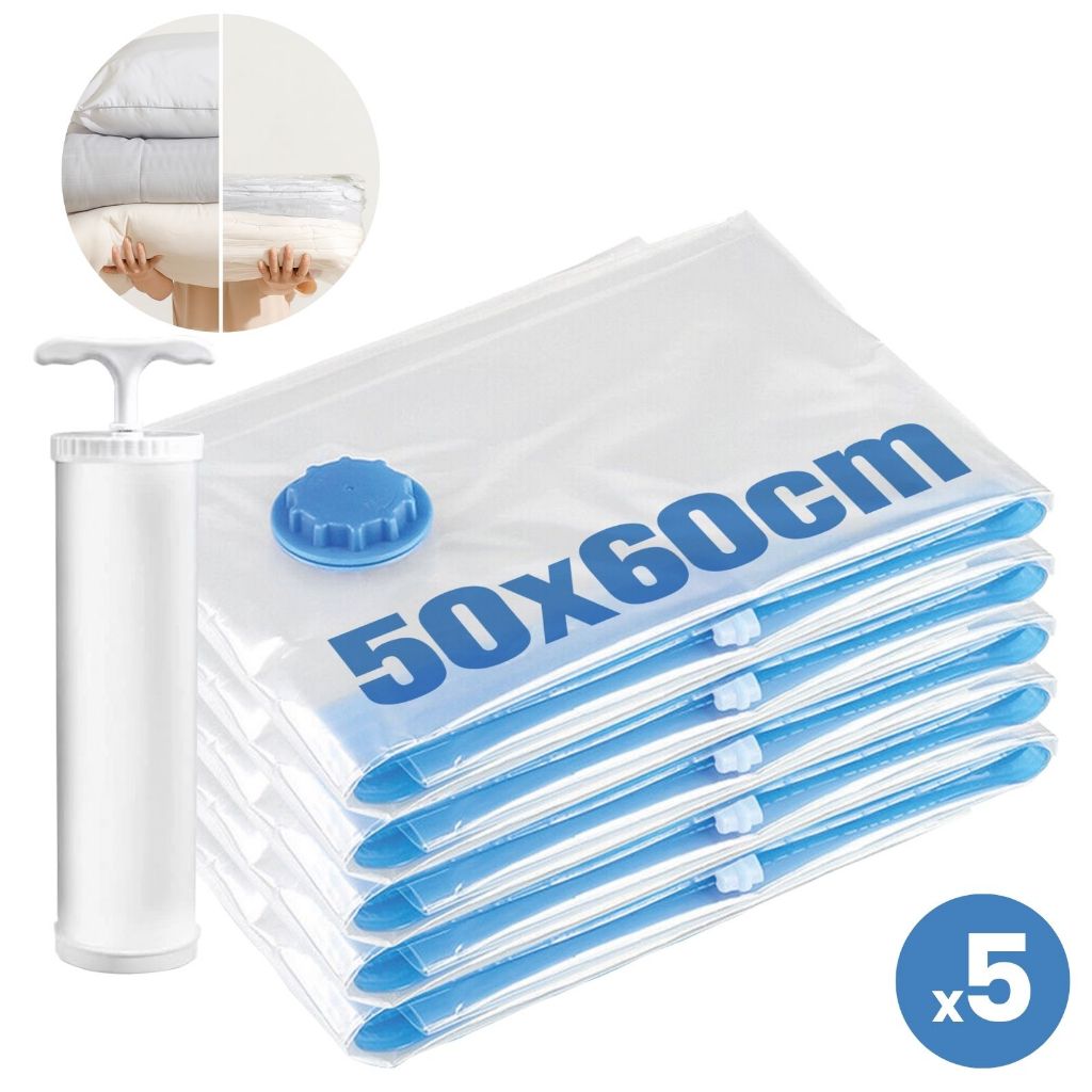 Saco a Vácuo para Roupas Viagem com Bomba Manual Organizador Mala Guarda Roupa