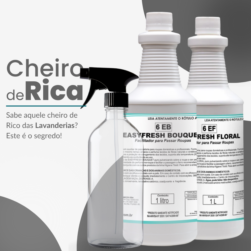 Easyfresh Facilitador Para Passadoria Floral ou Bouquet 1L Com Gatilho Borrifador e Frasco 500ml em Oferta na Shopee