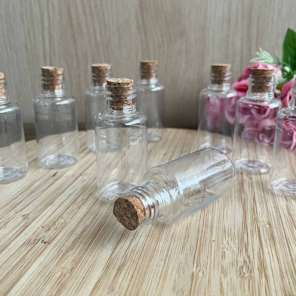 GARRAFINHA PET PARA LEMBRANCINHA 30ML - COM TAMPA ROLHA BOM PARA ARTERSANATO - COM 10 UNIDADES