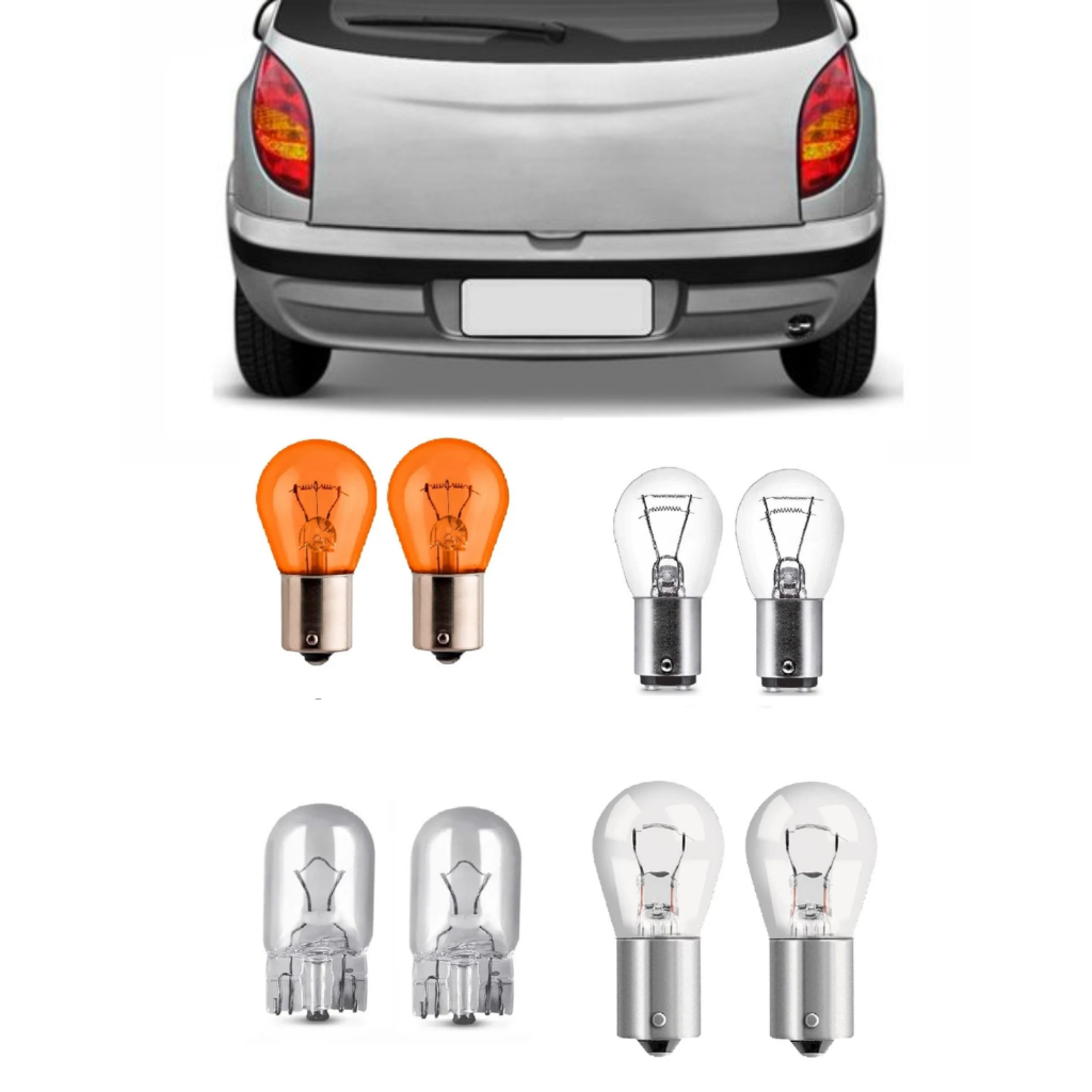 kit 8 Lâmpadas Lanterna Traseira Freio Ré Seta Placa  Corsa Celta Montana Astra Vectra Spin Onix Prisma