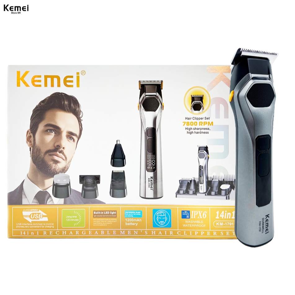 Kemei KM-1791  1200mAh, 7800RPM, Super Potente, Novo Aparelho de Cuidados com os Cabelos, Luz LED, em Oferta na Shopee