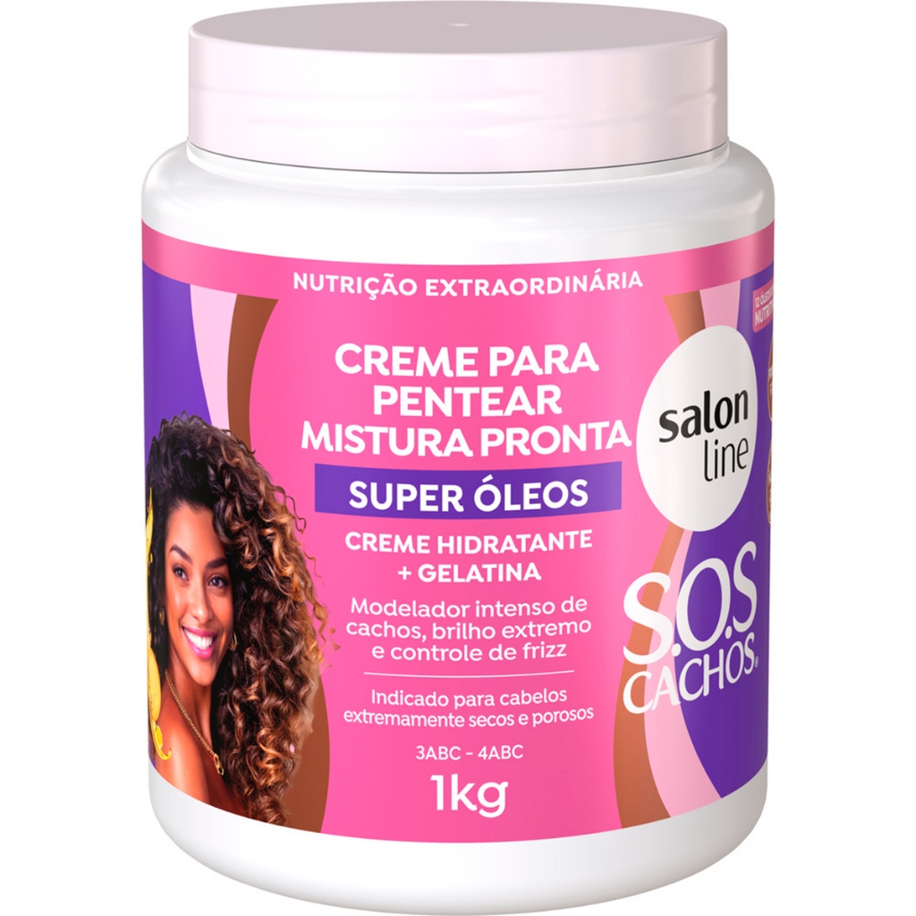 Creme Para Pentear Super Óleos SOS Cachos Salon Line 1kg