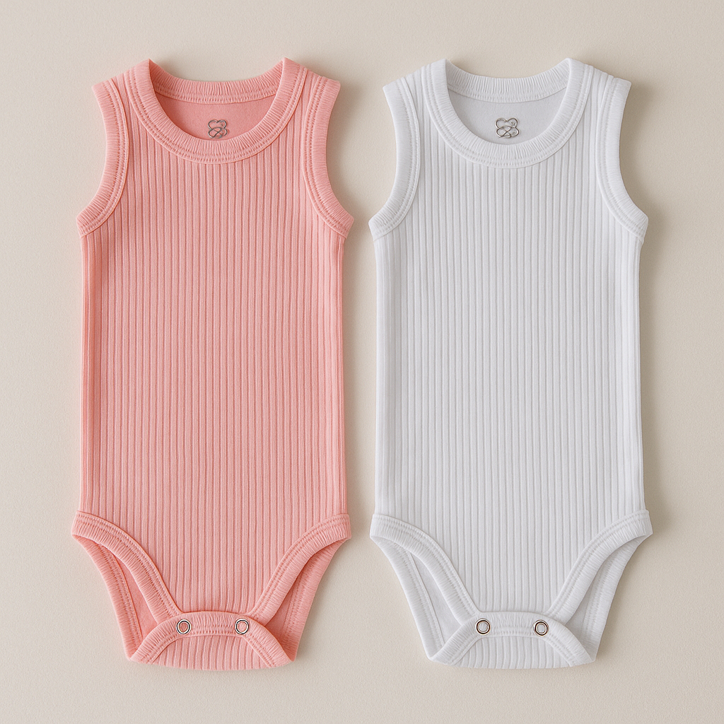 Body Regata Malha Canelada Bebê Premium Verão 100% Algodão RN em Oferta na Shopee