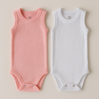 Body Regata Malha Canelada Bebê Premium Verão 100% Algodão RN em Oferta na Shopee