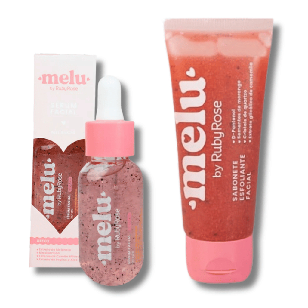 Kit Sérum Melancia + Esfoliante Facial - Melu by Ruby Rose