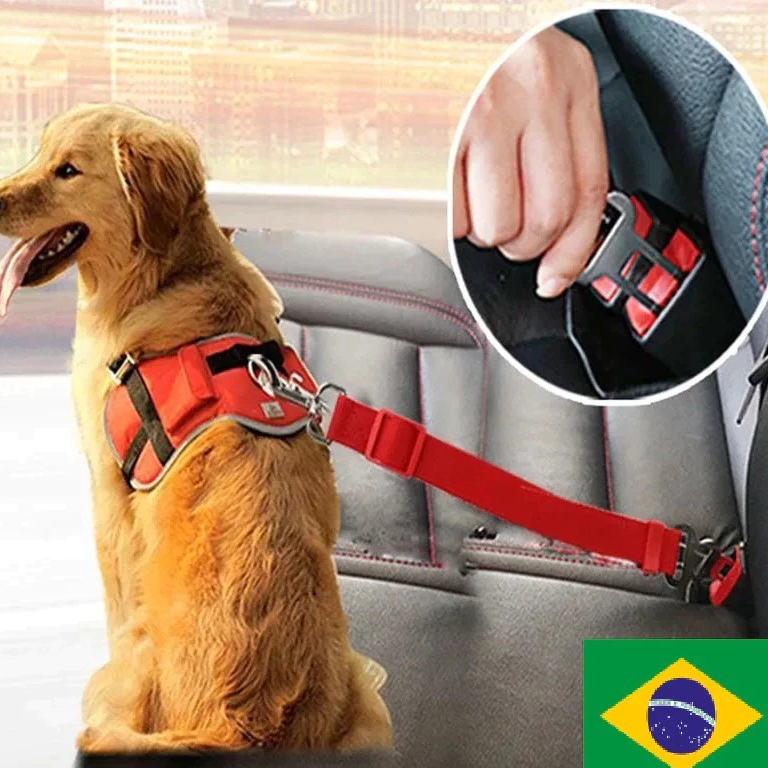 Cinto de segurança pet universal compatível com todos os modelos de veículos para cães e gatos