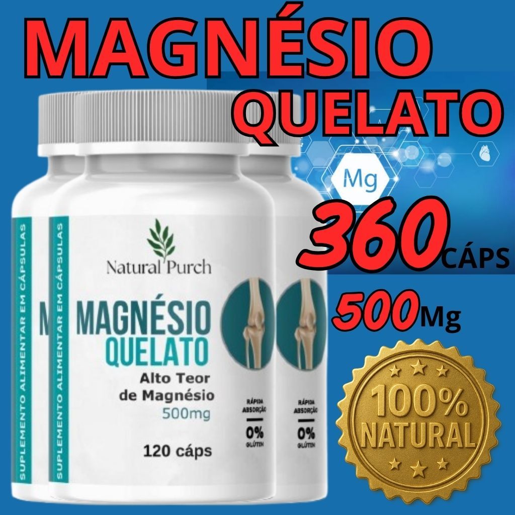 Magnésio Quelato 120 Cápsulas em Oferta na Shopee