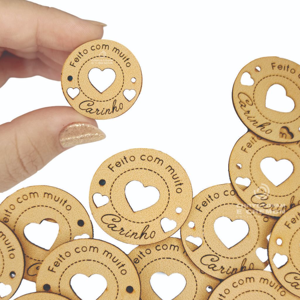 50 Etiquetas Prontas Feito Com Muito Carinho Redonda em Oferta na Shopee