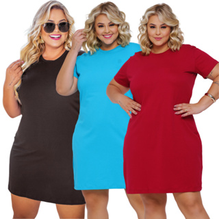 Camisetão Feminino 100% Básico Algodão Vestido Confortável Dia a Dia Blusa Academia Camisão em Oferta na Shopee