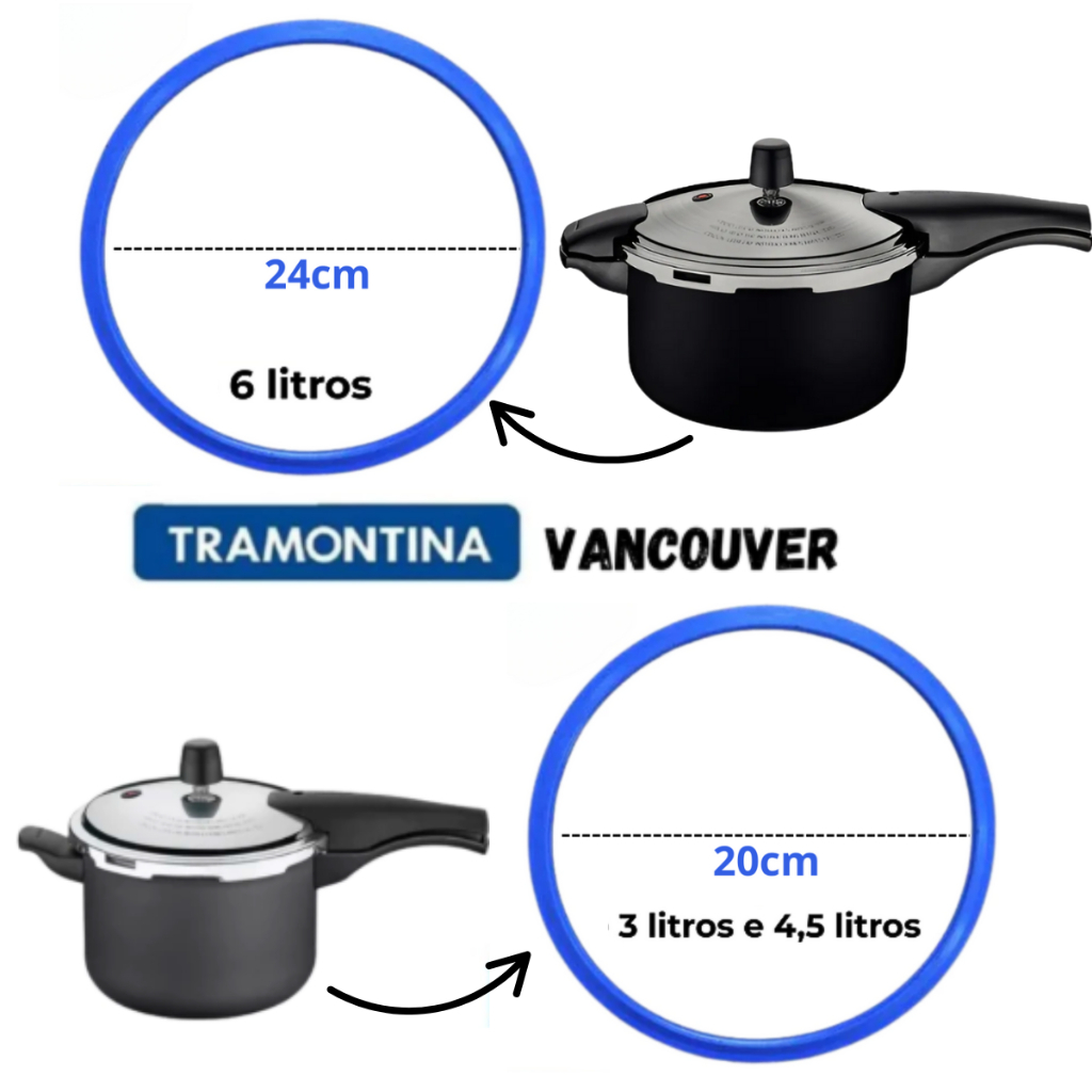 Borracha De Vedação Panela De Pressão 3L, 4,5L E 6L 20cm 24cm Tramontina Vancouver