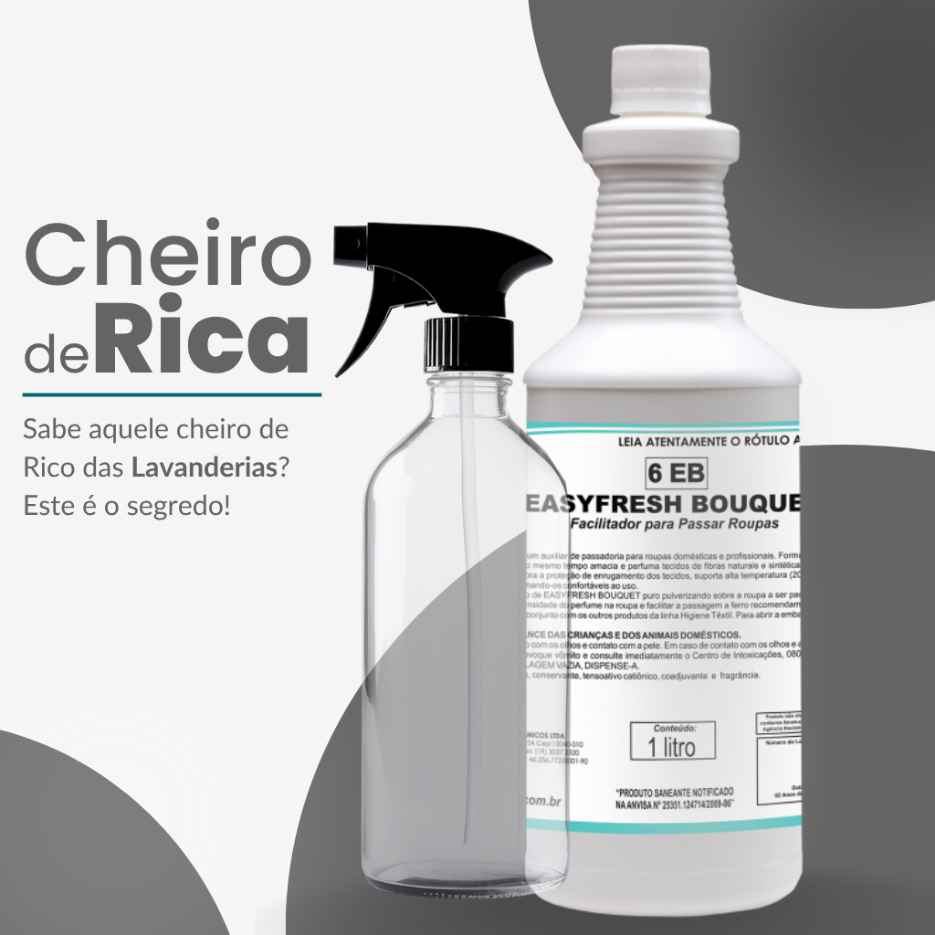 Easyfresh Bouquet 1L Facilitador De Passadoria Com Gatilho Borrifador e Frasco 500ml