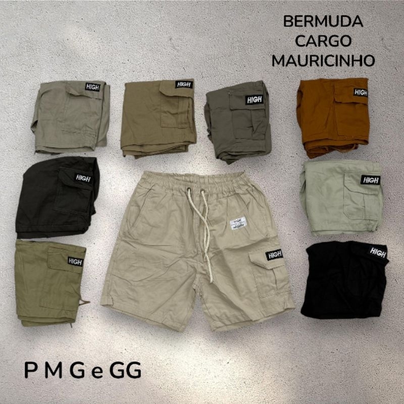 Bermuda Cargo Mauricinho short Cargo Sarja bermuda em Oferta na Shopee