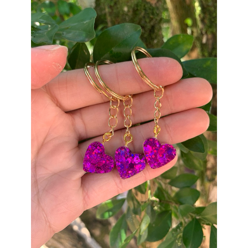 1 unidade mini chaveiro de coração personalizado resina