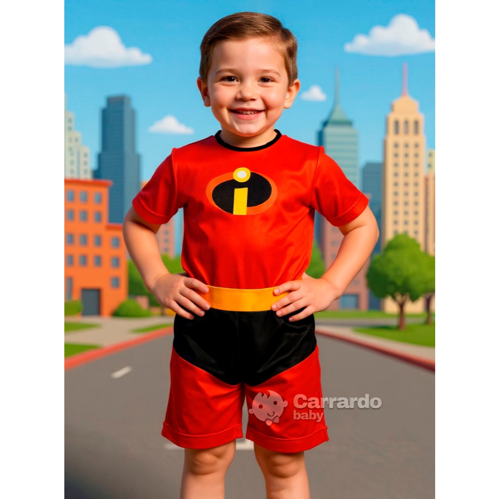 Fantasia Infantil Os Incríveis Macacão Super-Herói Menino Festa Carnaval Cosplay Barato Achadinhos