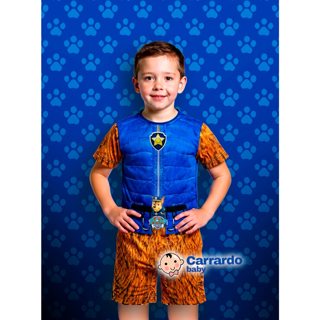 Fantasia Infantil Patrulha Canina Chase Cosplay Achadinho Barato Carnaval Aniversário Menino