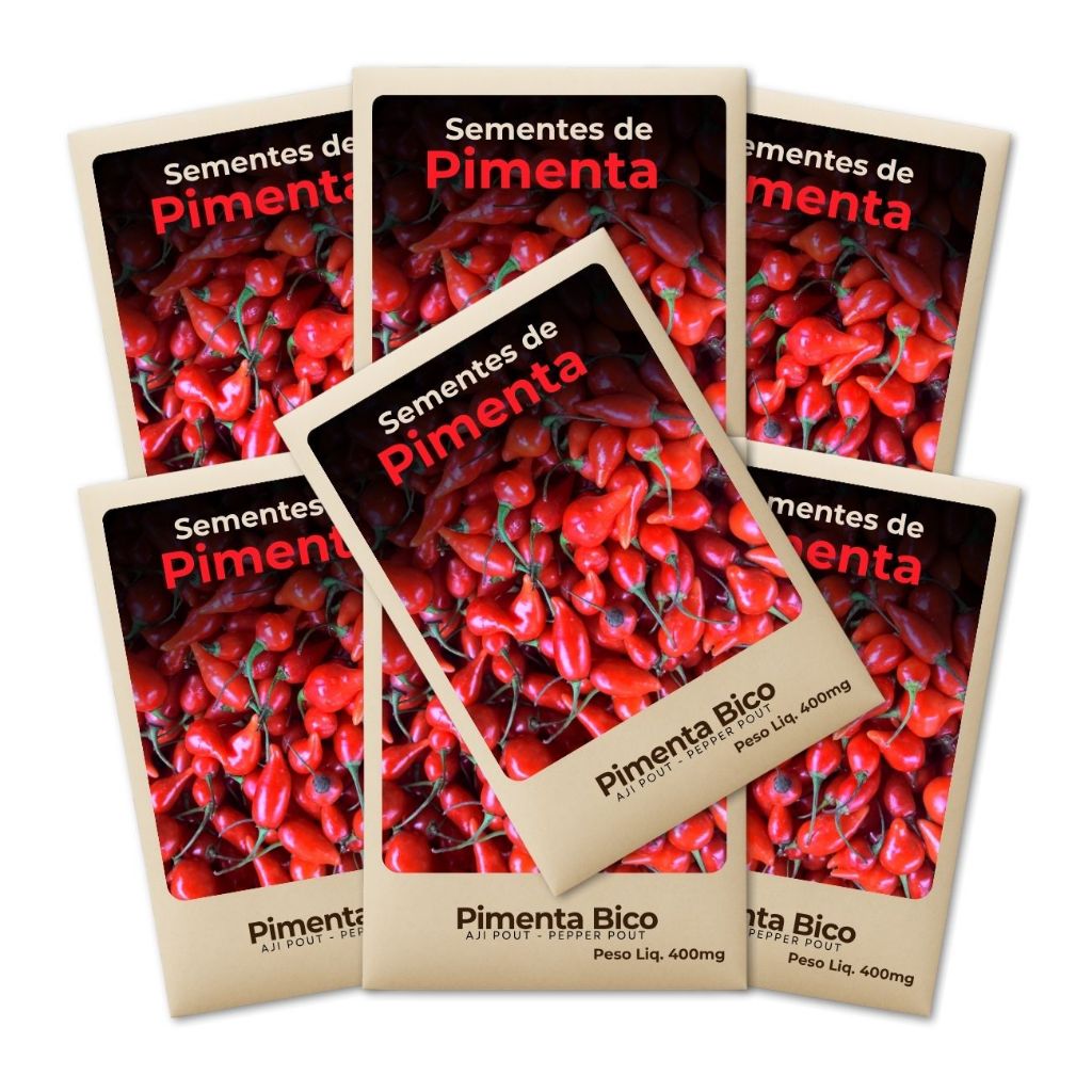 Semente Pimenta Vermelha de Bico - Qualidade garantida p/ Horta Urbana - Kit 7un