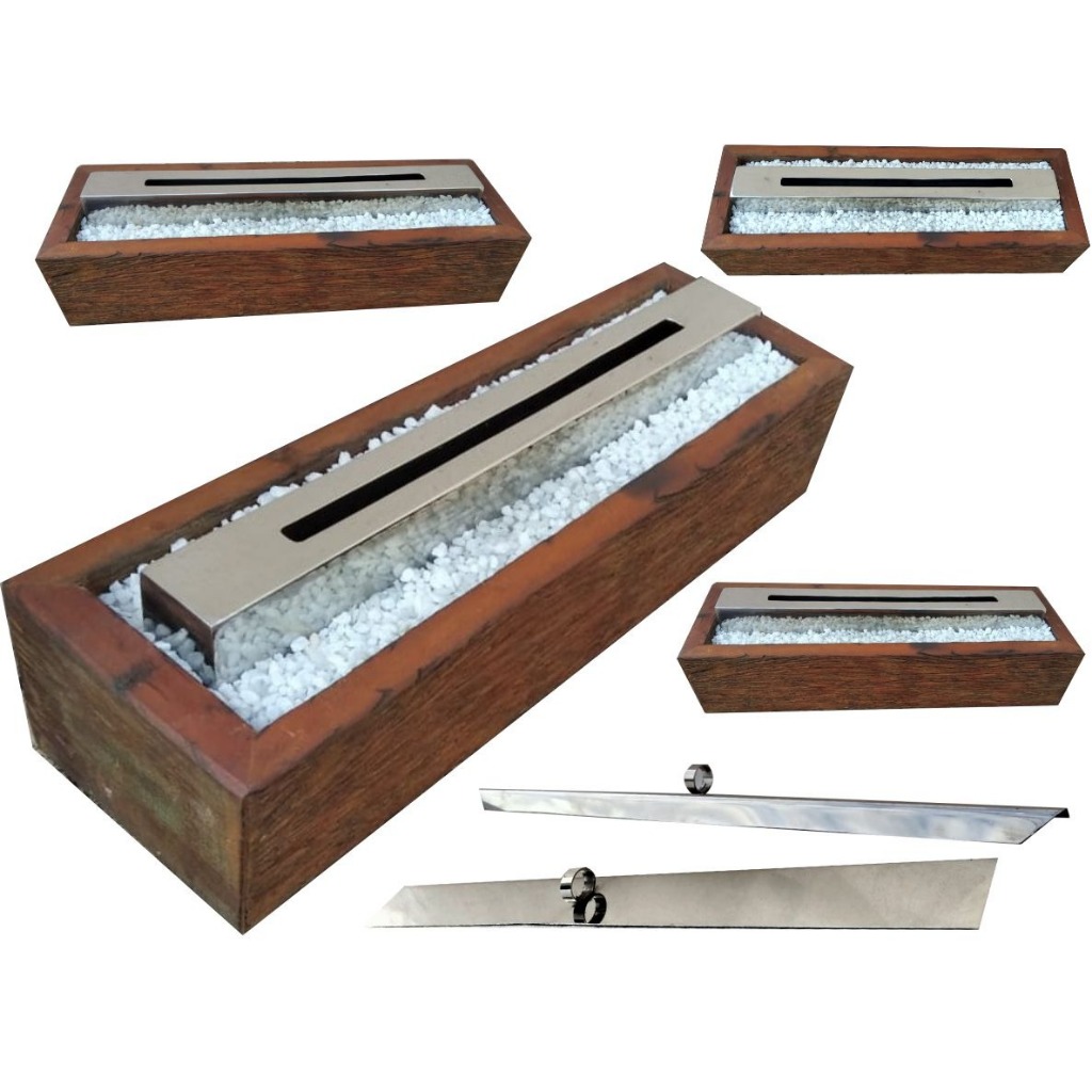 Lareira Ecológica inox rustica queimador mesa  Sustentavel Portátil Etanol/álcool