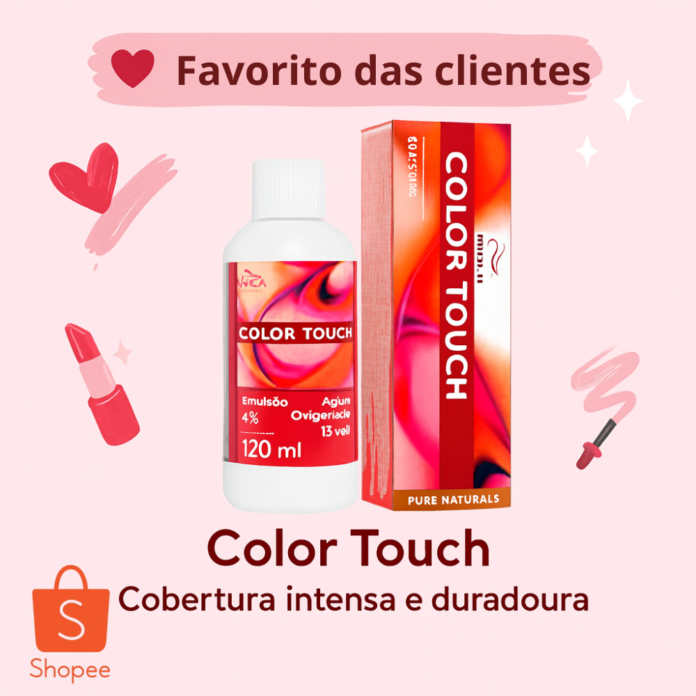 Kit Wella Color Touch + OX 13 Vol 4%120ml | Tonalizante Profissional | Brilho Intenso