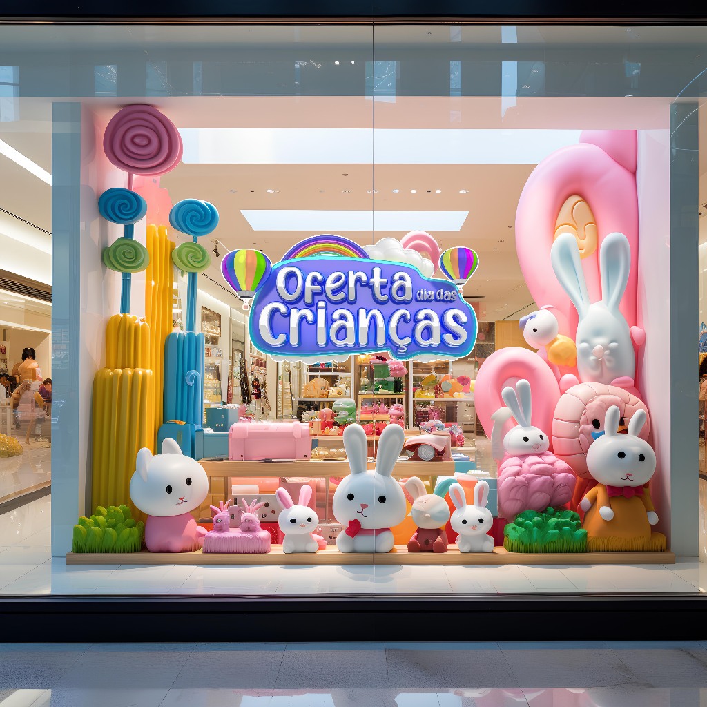 Adesivo Decorativo para Vitrine – Dia das Crianças | Oferta do Dia das Crianças