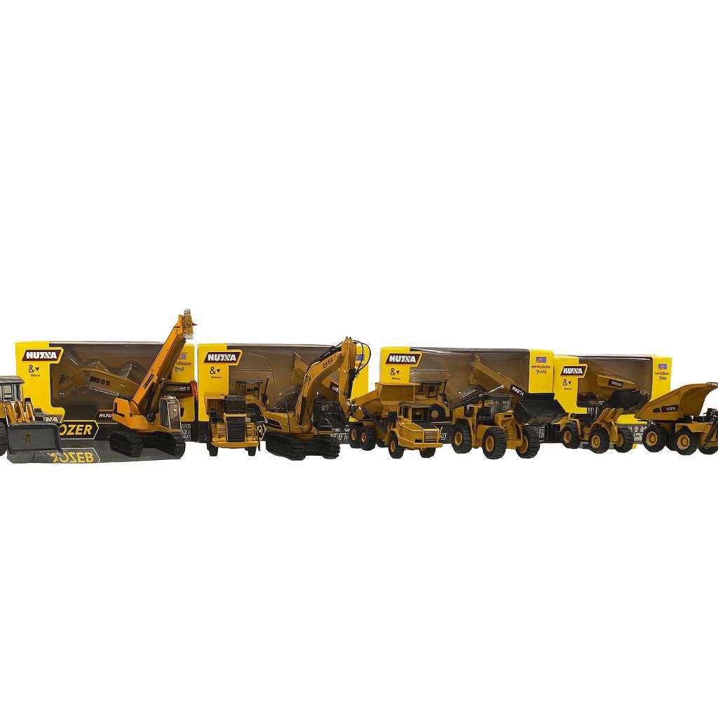 Miniatura Trator, Escavadeira e Guindaste em Metal – Alta Qualidade – Colecionável Escala 1:50 / 1:60
