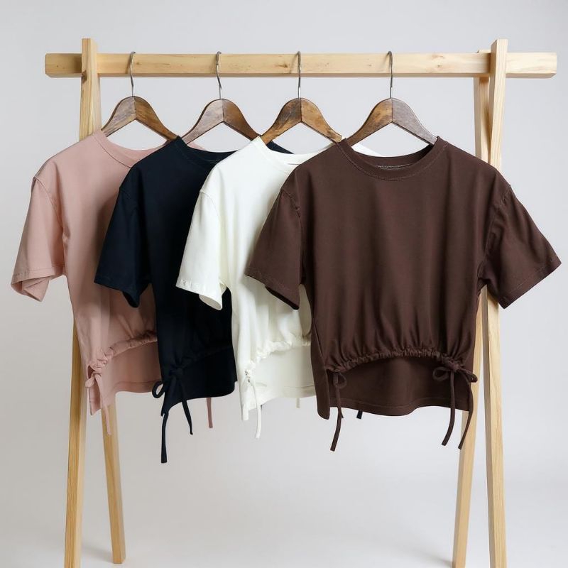 Camisetas feminina Cropped Oversized blusa soltinha e confortável franzido barra