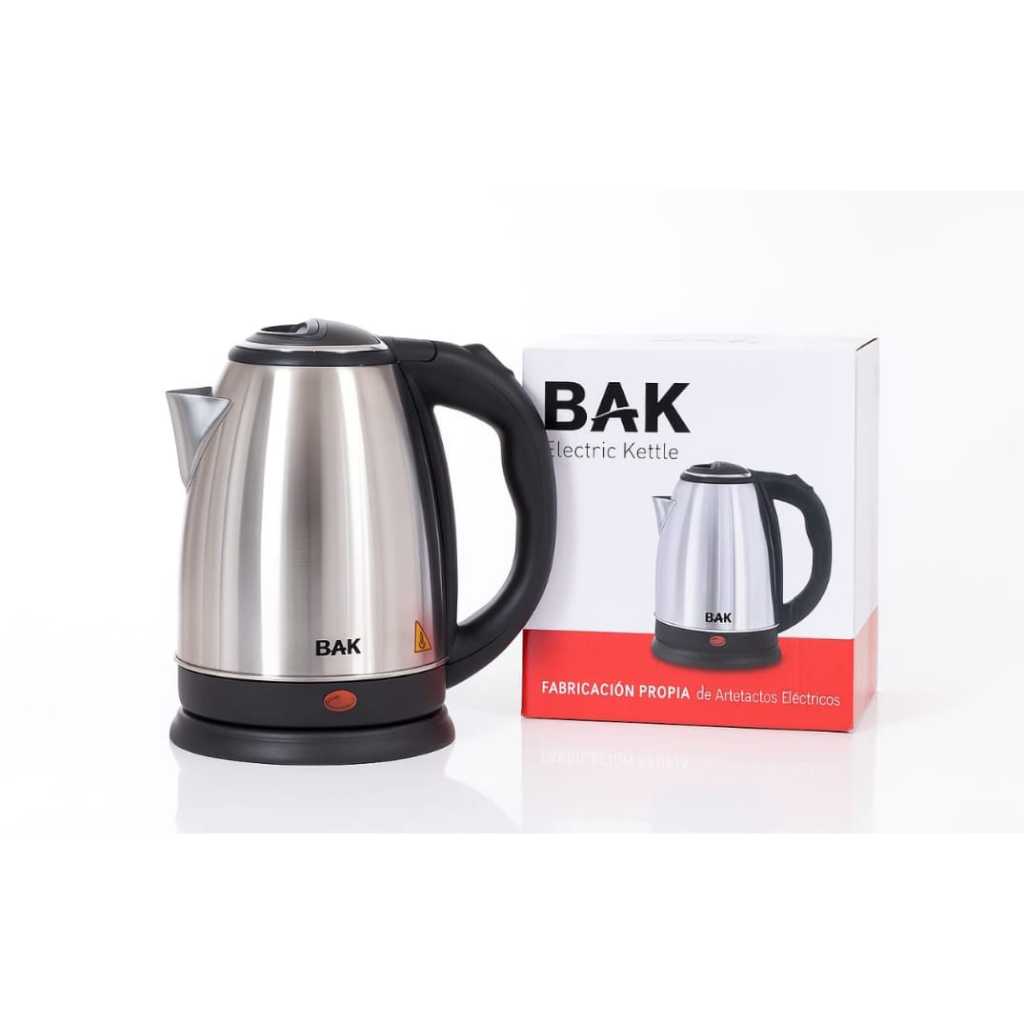 Chaleira Jarra Elétrica Inox Prática 1100W 1500W Bak 1.8l Café Chá Preta 110V e 220V