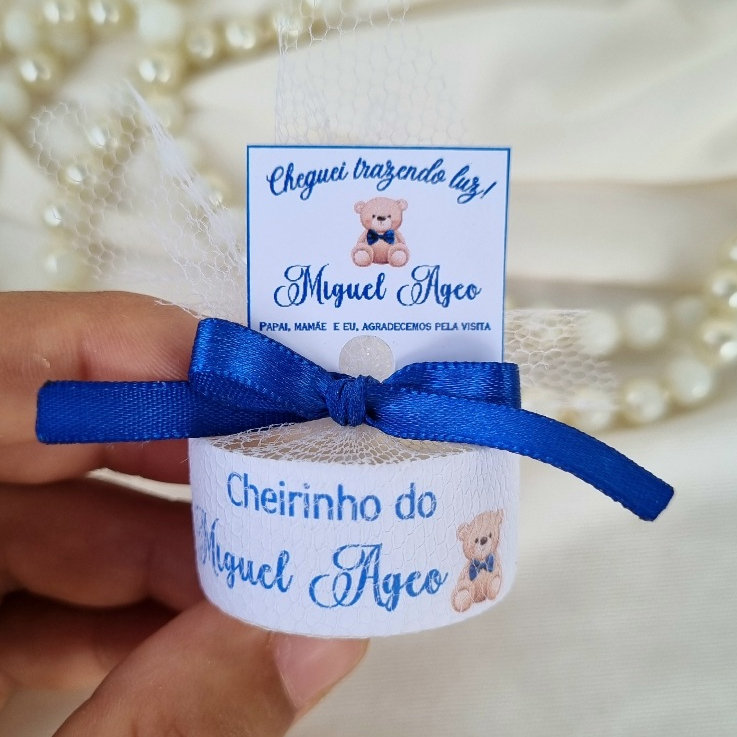 kit 10 Lembrançinhas para Chá de bebê e maternidade : Mini velas aromáticas personalizadas 15g