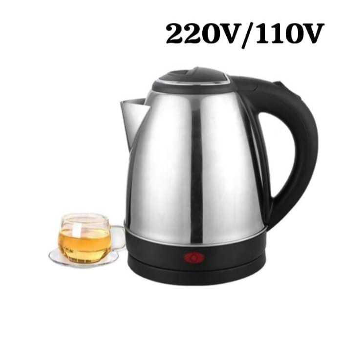 Chaleira Jarra Elétrica Inox Prática 1100W 1500W Bak 1.8l Café Chá Preta 110V e 220V