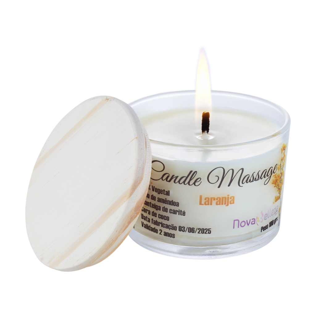 Vela para Massagem Vegetal Com Óleo Essencial Novabelleza 100g