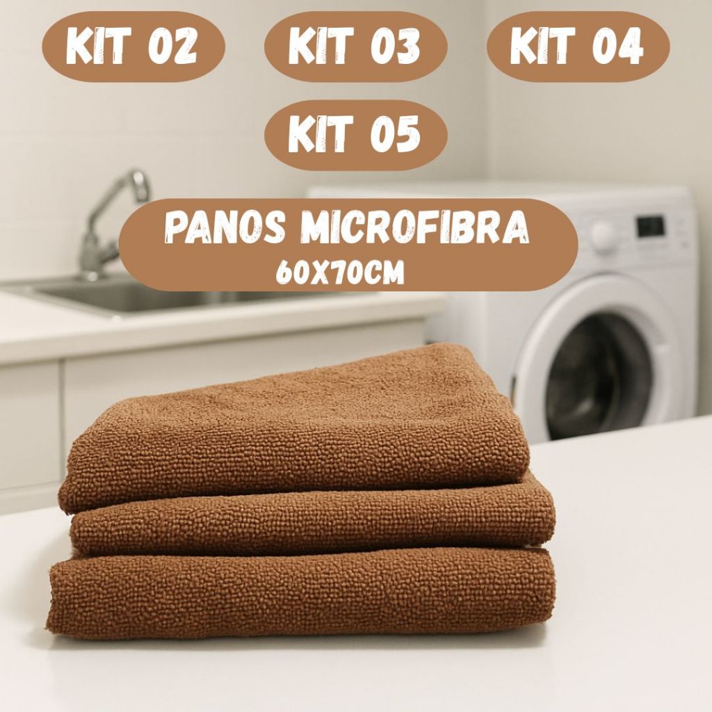 Pano de Chão Microfibra Mágico para Limpeza Geral Grande Super Absorvente 60x70cm Marrom